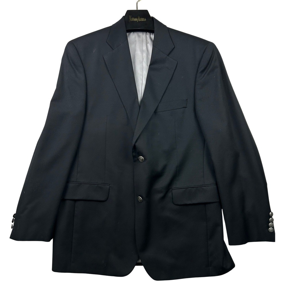 Jack Victor Saks Fifth Avenue Wool Blazer 42R Black Crest Button Canada